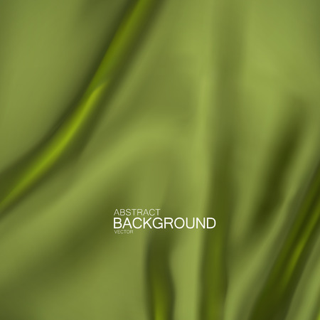 Green olive color silk fabric. Vector illustration with green olive color satin or silk fabric. Vector silk textileのイラスト素材