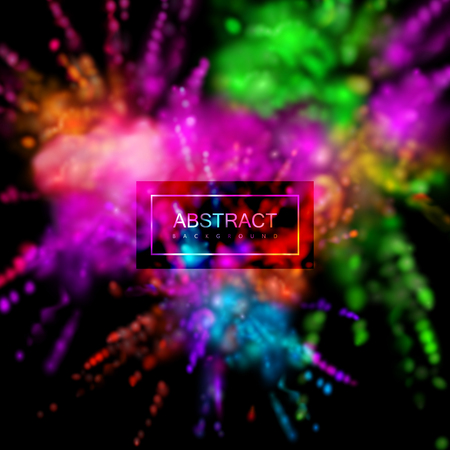 Multicolored explosive clouds of powder dyeのイラスト素材
