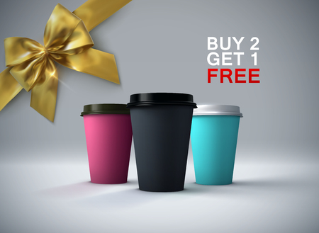 Paper coffee cup mockup.のイラスト素材