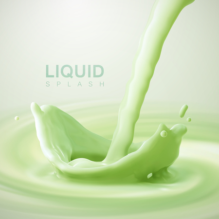 Pouring liquid crown splash on swirling whirlpool creamy background.のイラスト素材
