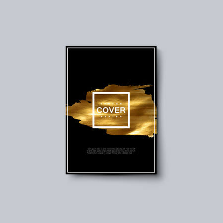 Abstract luxury poster with golden paint stain.のイラスト素材