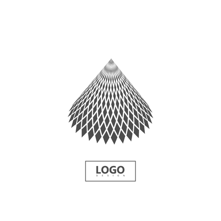 Halftone 3d cone shape isolated on white background.のイラスト素材