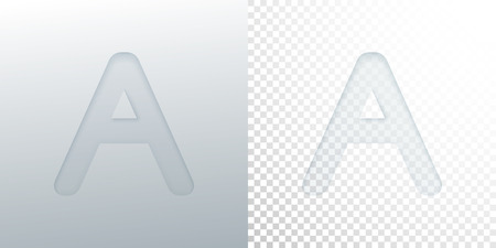 3d paper cut letter A isolated on transparent checkered background.のイラスト素材