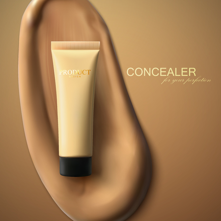 Foundation cream packaging design.のイラスト素材