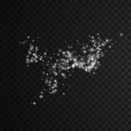 Wind stream of snowflakes, Spraying particles vectorのイラスト素材