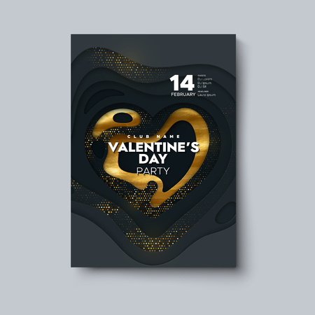 Valentines Day party flyer.のイラスト素材