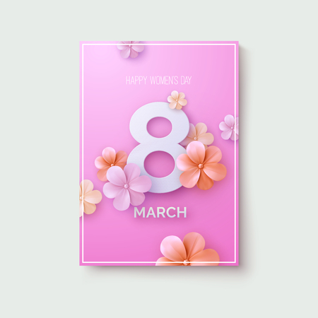 8 of March holiday cover or postcard design.のイラスト素材