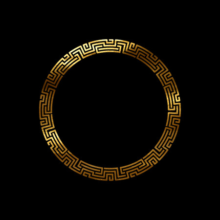 Golden ornate frame. Vector vintage illustration of gold paint textured ornament.のイラスト素材