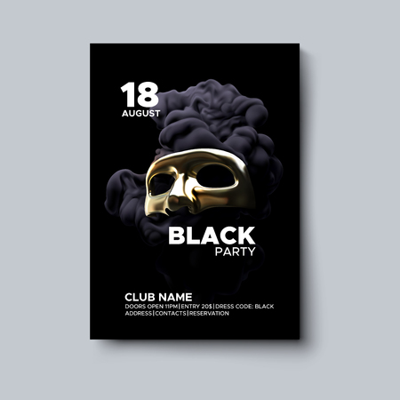 Black party poster design.のイラスト素材