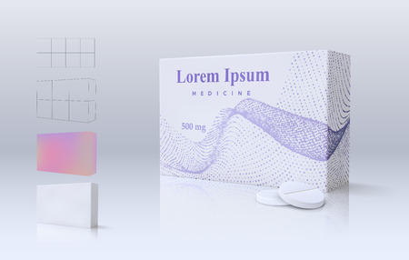 Medicine tablets isolated on whiteのイラスト素材