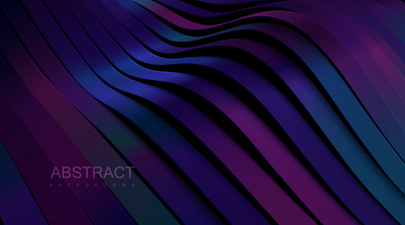 Abstract wavy ribbons background. Vector 3d illustration. Sliced glossy multicolored surface....