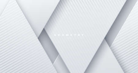 Abstract white background. Vector illustration. Geometric backdrop with textured black paper layers. Slanted shapes. Business presentation template. Minimalist decoration for banner designのイラスト素材