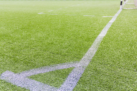 Artificial football pitch in the open airの写真素材