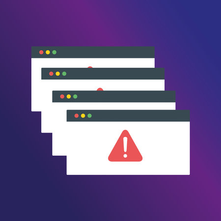 Computer, crash, error, failure, system Flat Color Icon Vectorのイラスト素材