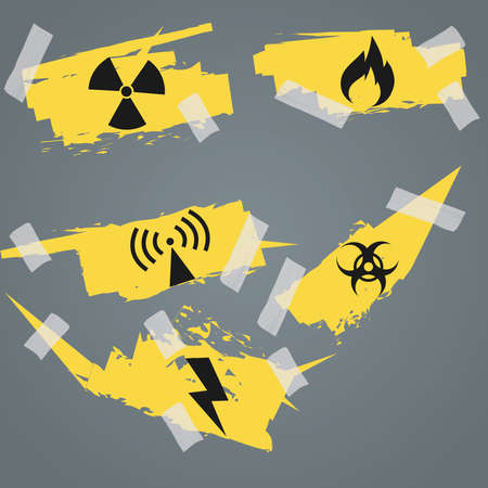 collection of warning signs.set of caution sign.のイラスト素材