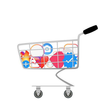Social media interface set buttons, icons: home, camera, comment, search, photo camera, heart, like, user story. Vector illustration. EPS 10. Vector illustrationのイラスト素材