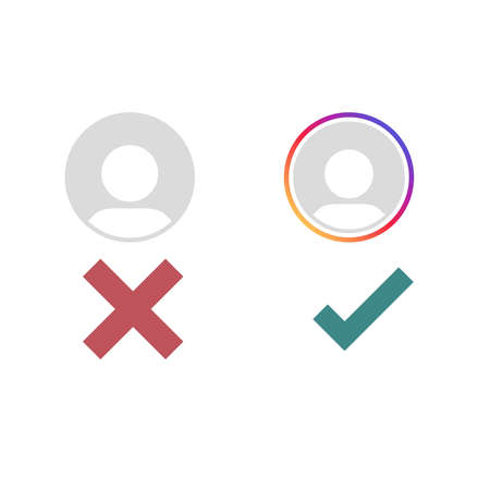 the avatar is correct and incorrectのイラスト素材