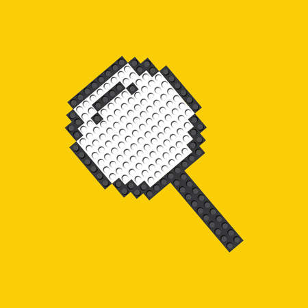 Magnified glass on a yellow background. from the constructorのイラスト素材