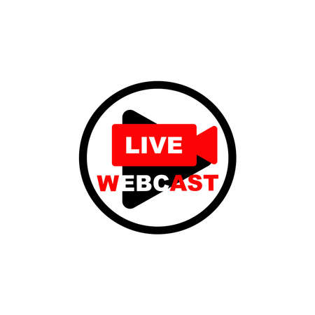 Live Webcast Button, icon. Vector stock illustration.のイラスト素材