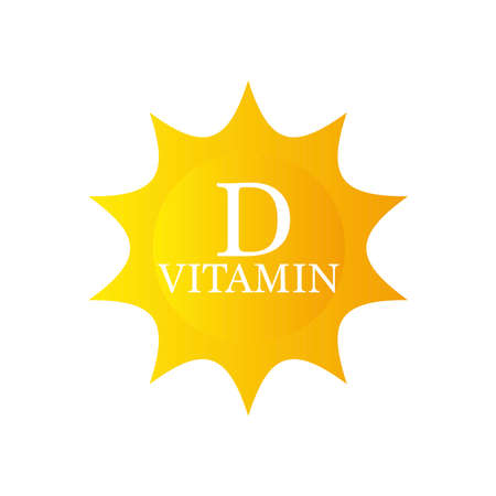 Vitamin D Icon with Sun. Vector stock illustration.のイラスト素材