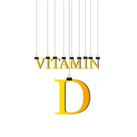 Vitamin D. Badge, icon, logo vector design illustration on white background. Can be used for eco, organic, bio theme.のイラスト素材