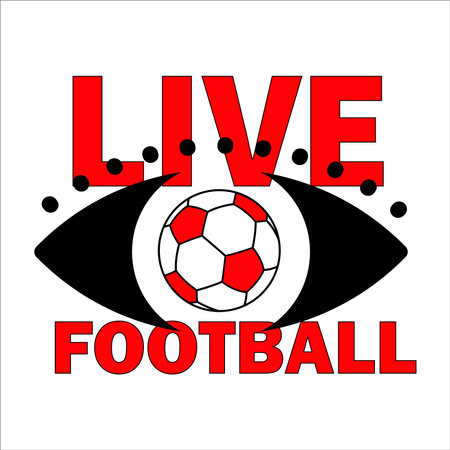 Live Football streaming Icon, Badge, Button for broadcasting or online football stream.のイラスト素材