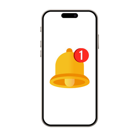 Notification and subscription in the phone on a white backgroundのイラスト素材