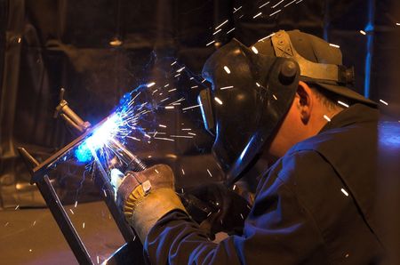 Picture of a professional welder at workの写真素材