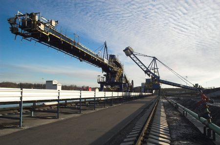 Picture of machinery at coal terminalの写真素材
