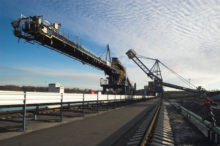 Picture of machinery at coal terminalの写真素材