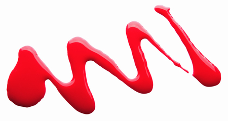 Pink nail polish (enamel) drops sample, isolated on whiteの写真素材