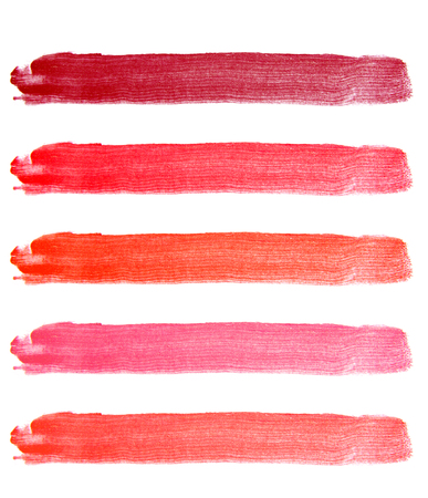 Collection of various Smears lipstick on white backgroundの写真素材