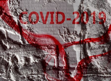inscription coronavirus on a water background. airborne infectionの写真素材