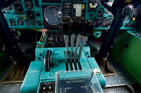 09.23.2018 Russia Ulyanovsk Airport: The Inside the cockpit of the legendary Soviet aircraft Tupolev...