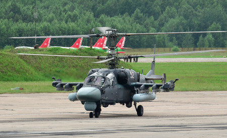 Belarus. Minsk. 03 Jul 2018 Helicopter Kamov Ka-52 Alligator. Independence Day of the Republic of Belarus. Russian AirForceのeditorial素材