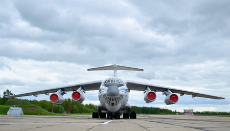 Belarus. Minsk. July 1, 2018. Aircraft military cargo IL-76 Belarus Air Forceのeditorial素材