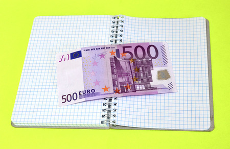 Euro Symbol, European Union Currency, Five hundreds (500) Euro banknotes. Euro Bills.の写真素材
