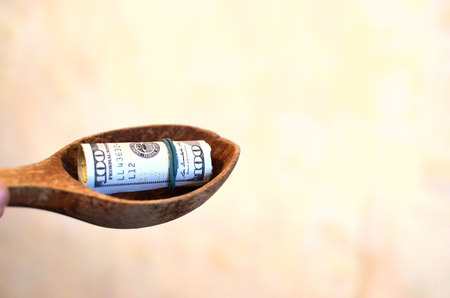 International bribe problem. Investment, financial , donation concept, or bribe, money offered in file, giving money in file while making deal to agreement.の写真素材