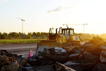 Track-type bulldozer, earth-moving equipment. Land clearing, grading, pool excavation, utility...