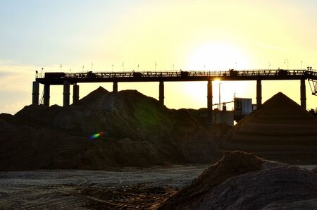 Sand Making Plant in mining quarry. Crushing factory, machines and equipment for crushing, grinding...