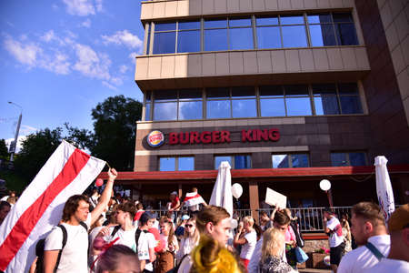 "March for Freedom" became the most massive action in Belarus on August 16, 2020. As many as 200,000 protesters marched in the Belarusian capital of Minsk. Protests against Lukashenkoのeditorial素材