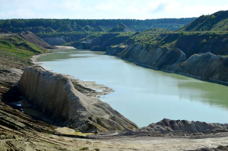 View of the turquoise water of the river among the canyon with mountains and rocks at Krasnoselsky...