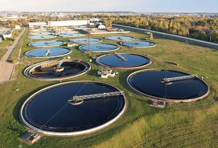 Sewage Treatment Plant. Wastewater Treatment Water Use. Filtration Effluent and Waste Water....