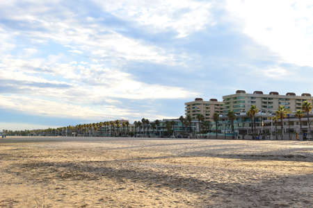 Luxury apartments at La Patacona Beach. Hotel in Alboraya. Living Valencia Patacona Beach. Travel on tourist famous and popular Beaches of Valencia with unique landscape. Beach at seaのeditorial素材