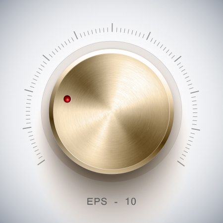 Volume button  music knob  with gold texture, for uiのイラスト素材