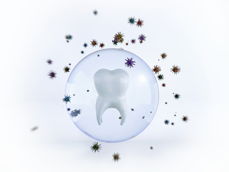 White healthy human tooth. 3D rendering.の写真素材