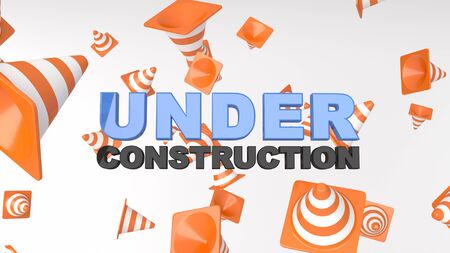 Under construction concept background, 3d renderingの写真素材