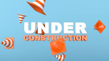 Under construction concept background, 3d renderingの写真素材