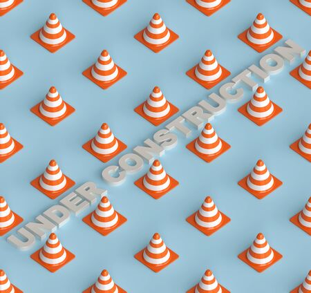 Under construction concept, seamless background, 3d renderingの写真素材