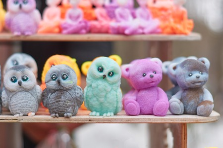 Close up image of owls made of soapの写真素材